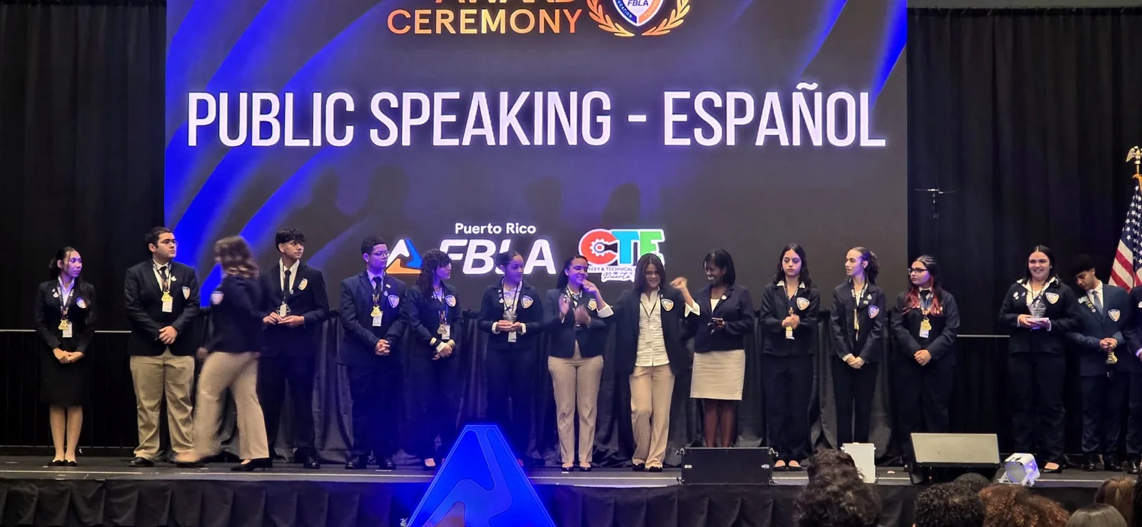 Students participating in Public Speaking in Spanish