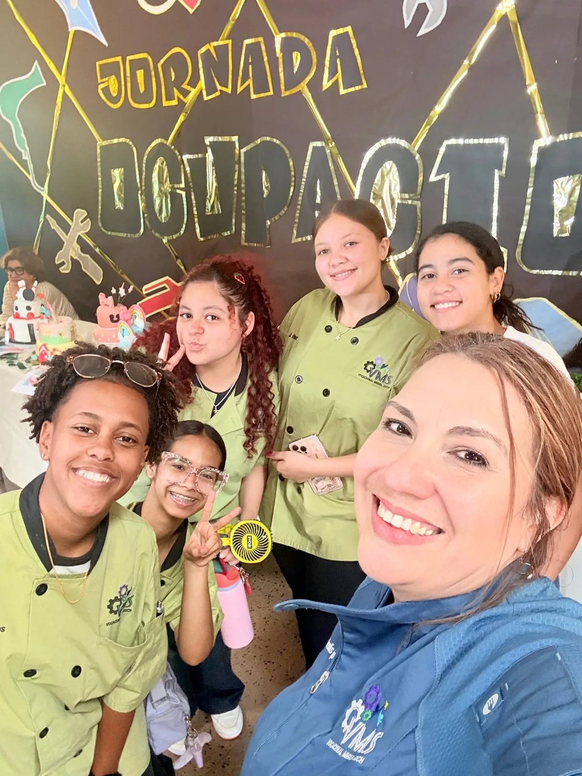 Professor Yairelys Lugo with International Bakery and Pastry students